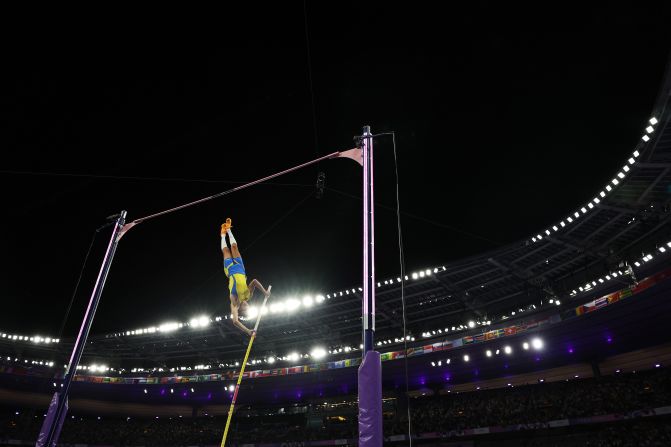 Sweden's Armand "Mondo" Duplantis <a href="https://www.cnn.com/2024/08/05/sport/mondo-duplantis-pole-vault-world-record-paris-olympics-spt-intl/index.html">sets a new world record in the pole vault</a> on his way to winning Olympic gold on Monday, August 5.