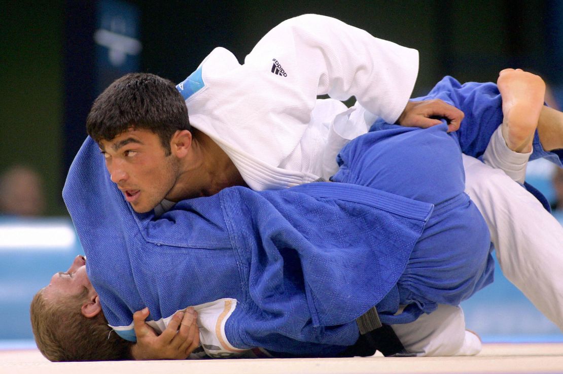 Ilias Iliadis (in white) was a surprise Olympic champion in Athens.