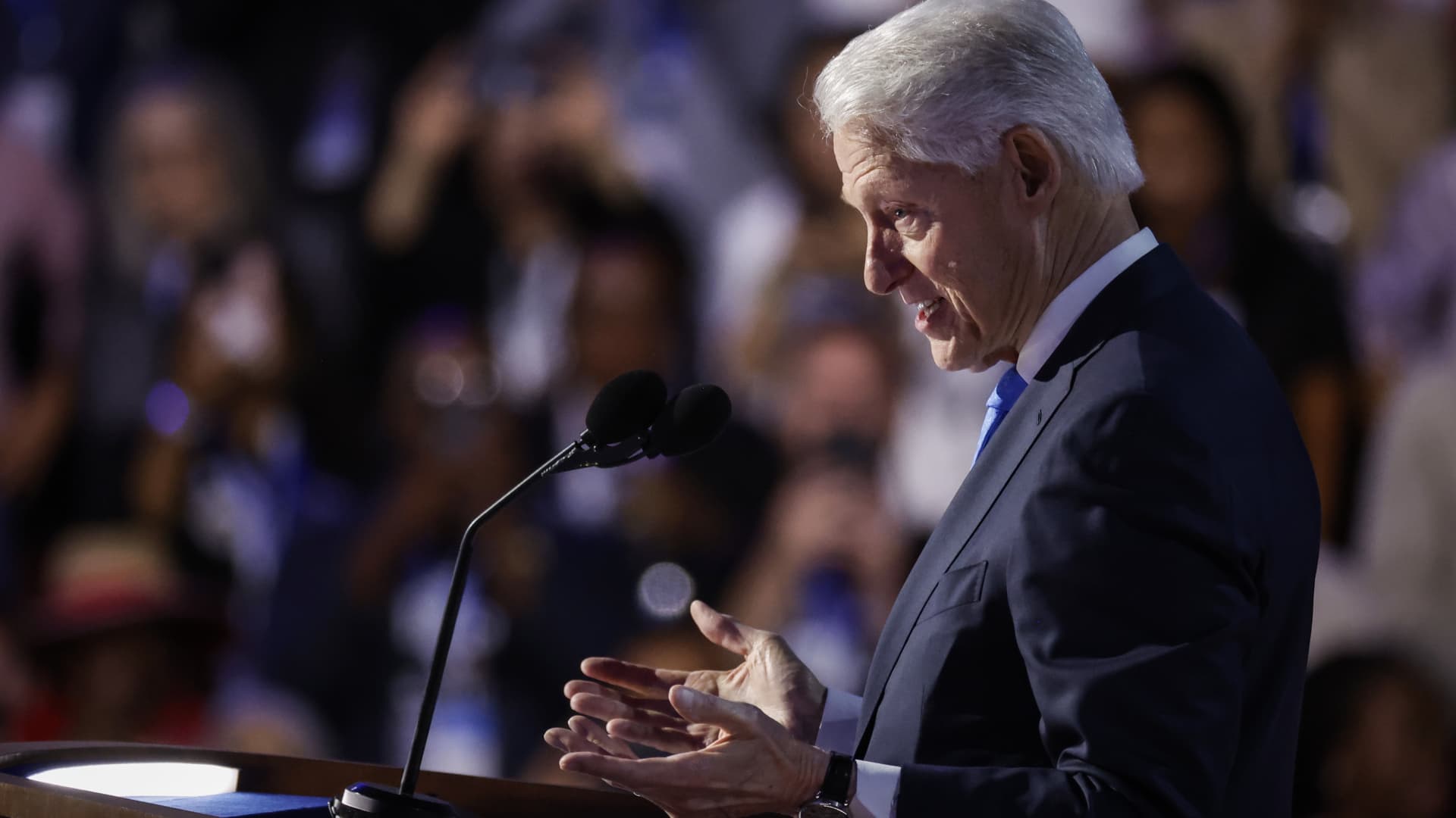 Bill Clinton says choice between Harris and Trump is ‘We the people’ vs. ‘Me, Myself, and I’