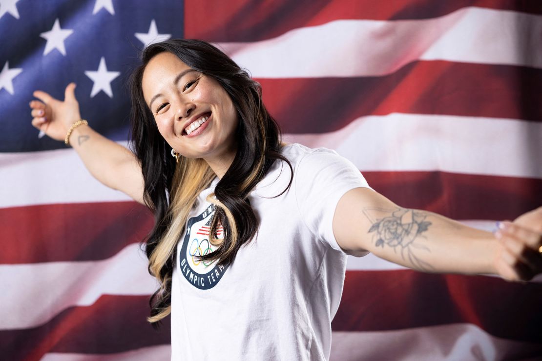 American breaker Sunny Choi poses for a portrait during the Team USA media summit in New York City on April 16, 2024.