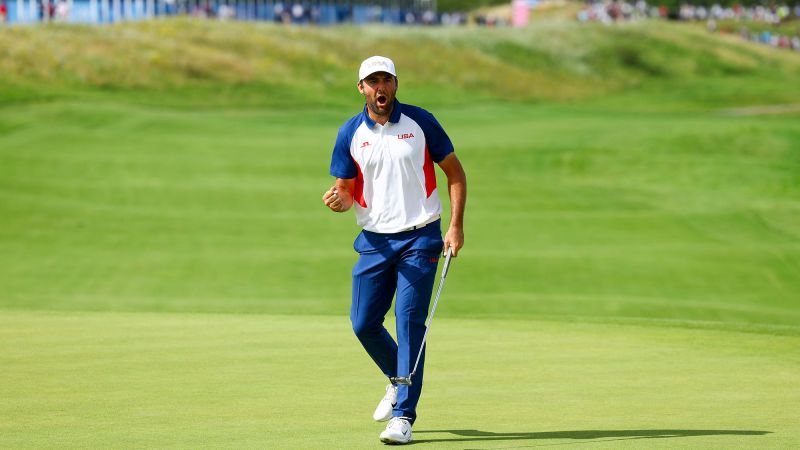 American Scottie Scheffler turns in a remarkable 9-under final round to win Olympic golf gold