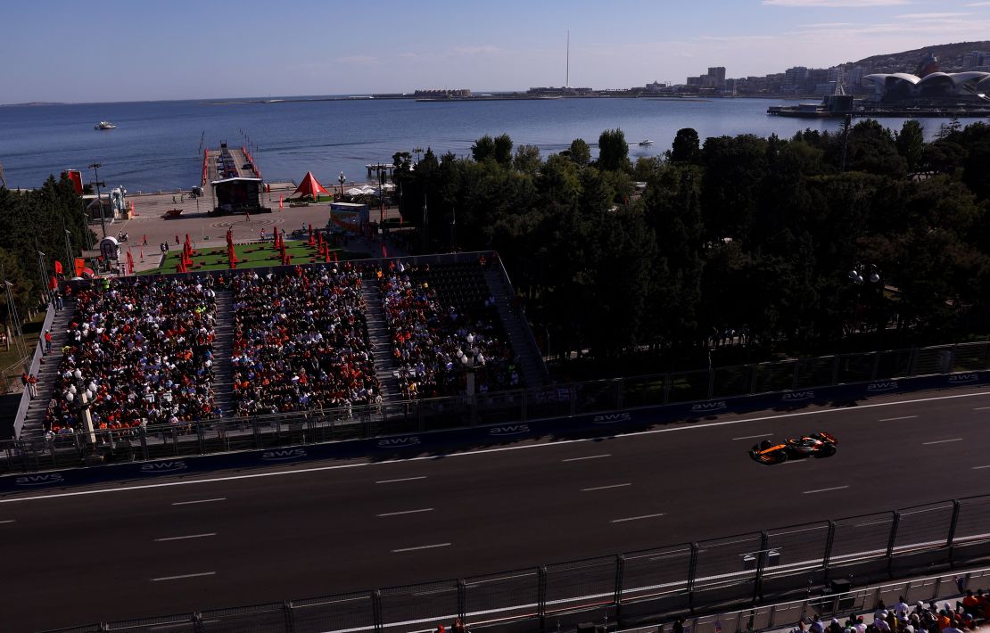 Oscar Piastri fended off Charles Leclerc's challenge.