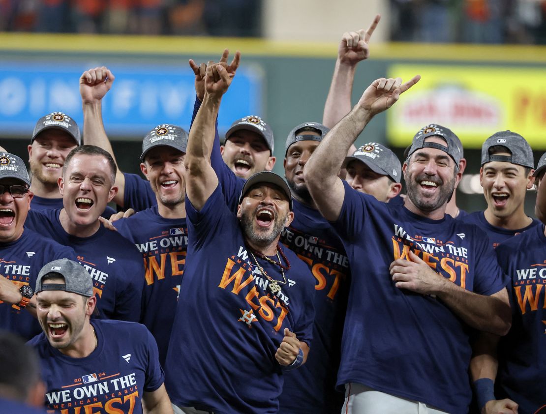 The Astros defeated the Seattle Mariners to win the American League West division.