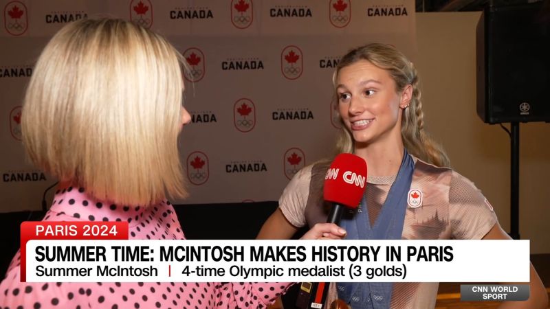 17-year old Summer McIntosh making history at Paris Olympics