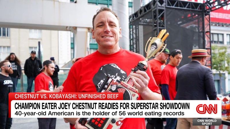 Champion eater Joey Chestnut readies for superstar showdown against Kobayashi