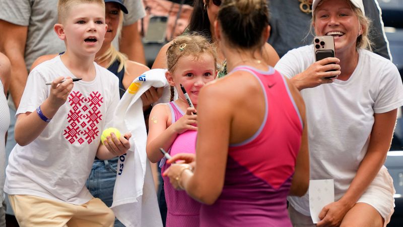 ‘How cute is that?’ Aryna Sabalenka meets her ‘mini me’ at the US Open