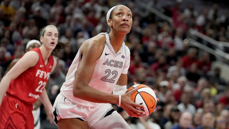 A’ja Wilson breaks WNBA single-season scoring record in Las Vegas Aces win over Caitlin Clark and the Indiana Fever