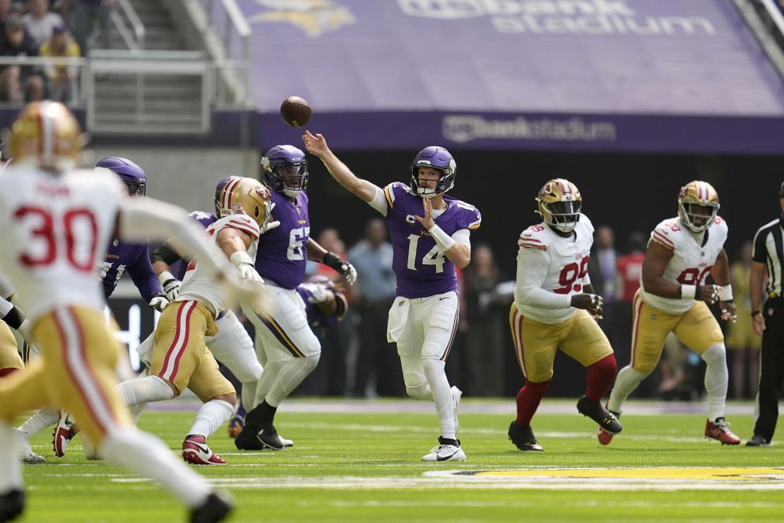 Darnold has thrown four touchdowns and two interceptions in the Vikings' two wins this season.