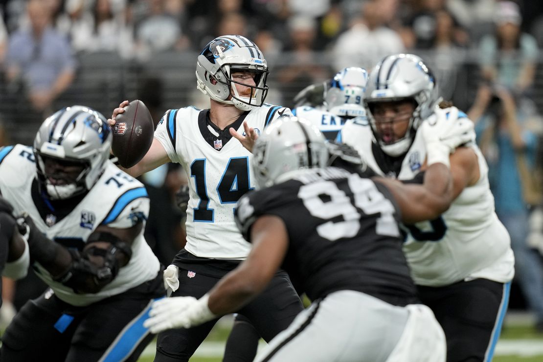 Dalton threw for three touchdowns against the Las Vegas Raiders.