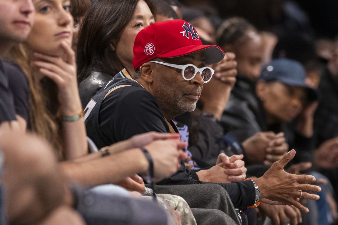 Film director Spike Lee attends Game 1 between the New York Liberty and the Las Vegas Aces.