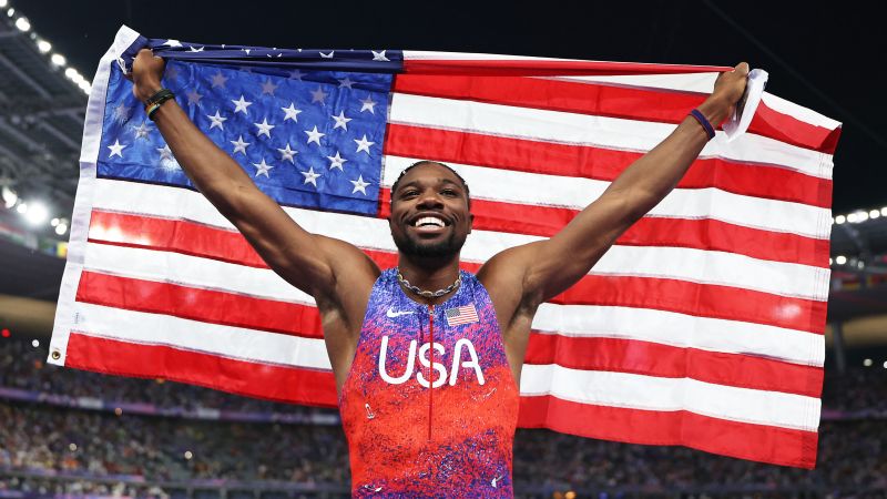 Noah Lyles takes the Olympic gold in the 100-meter dash by the slimmest of margins