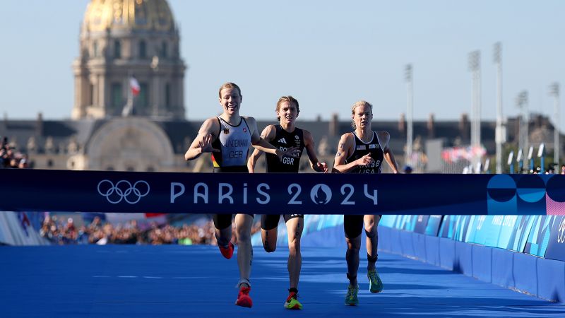 Germany wins dramatic gold medal after controversial mixed relay triathlon went ahead in River Seine