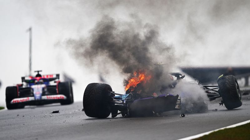 US driver Logan Sargeant walks away from fiery F1 crash during Dutch Grand Prix practice