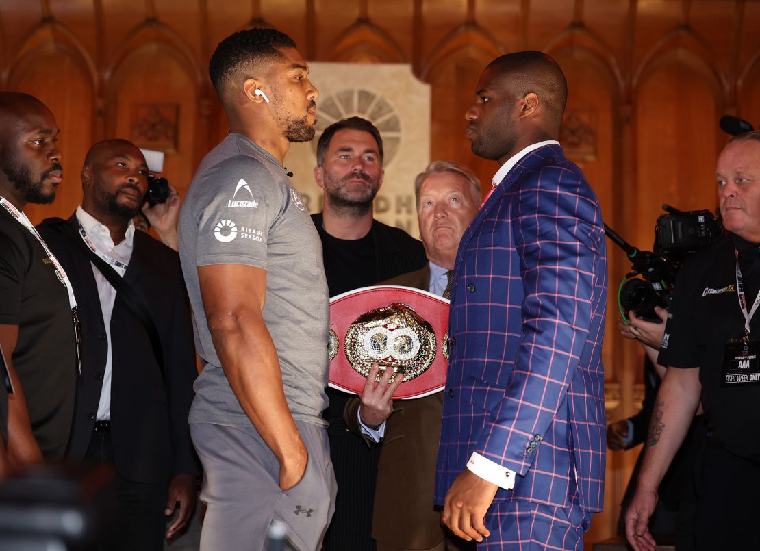 Joshua and Dubois face off ahead of their title fight.