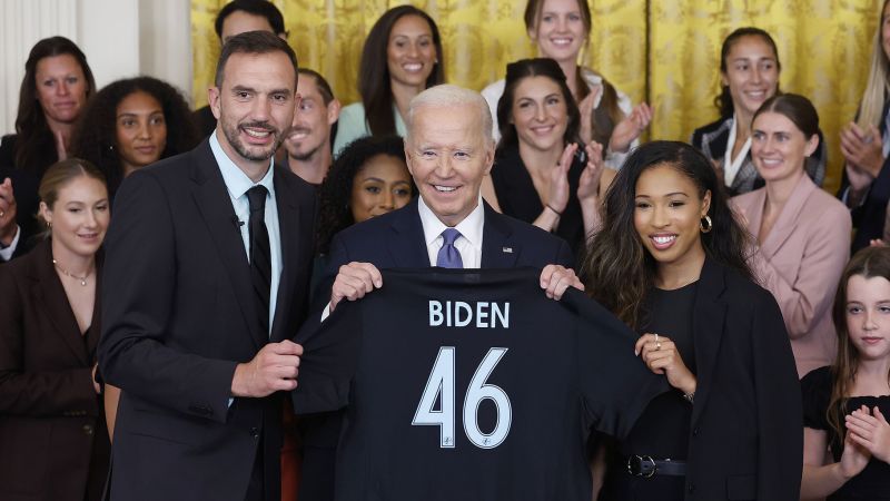 NWSL champion Gotham FC becomes first team from league to go to White House, meets with President Biden