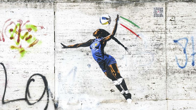 Mural celebrating Black Italian volleyball star defaced with racist graffiti