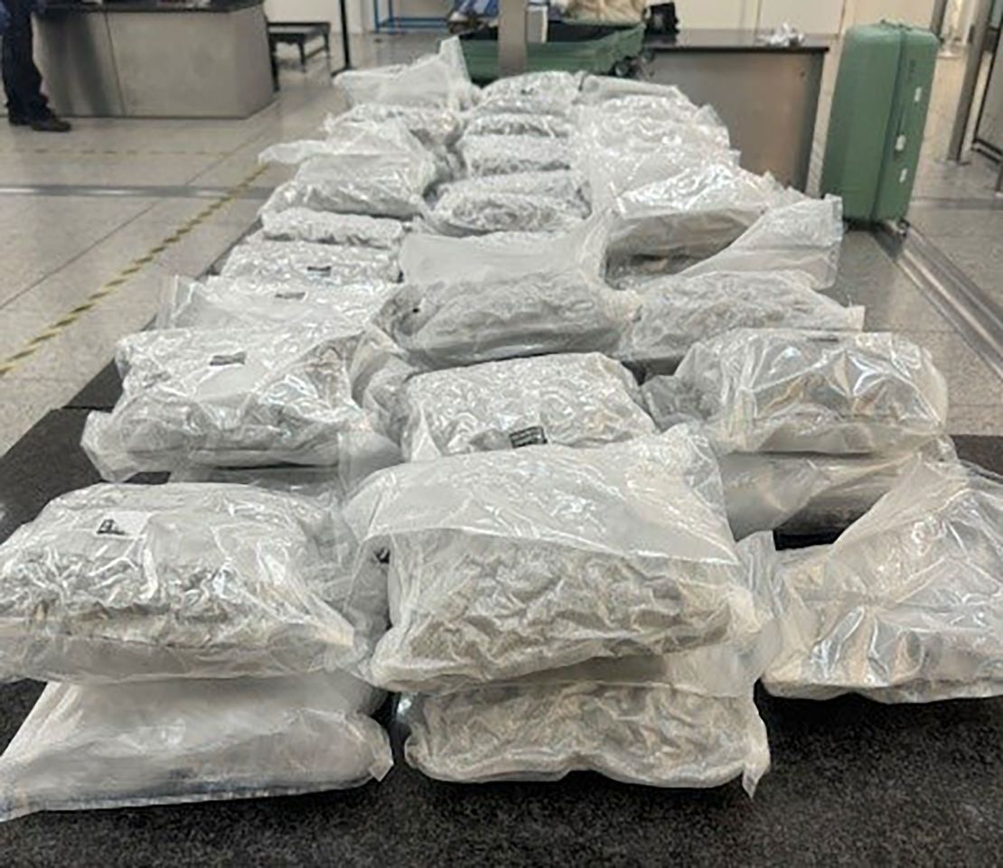 A photo of seized drugs from the NCA.