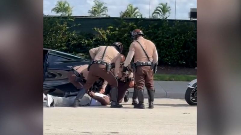 Video shows Miami Dolphins player on the ground, detained by police