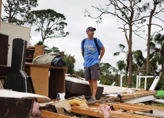 A completely destroyed houseLakewood Park, Fla., on Oct. 10, 2024, the day after a tornado hit the area.