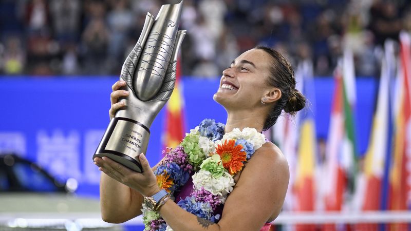 Aryna Sabalenka defeats home favorite Zheng Qinwen to win third straight Wuhan Open title | CNN