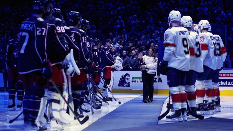 Columbus Blue Jackets honor Johnny Gaudreau and brother in emotional ceremony | CNN