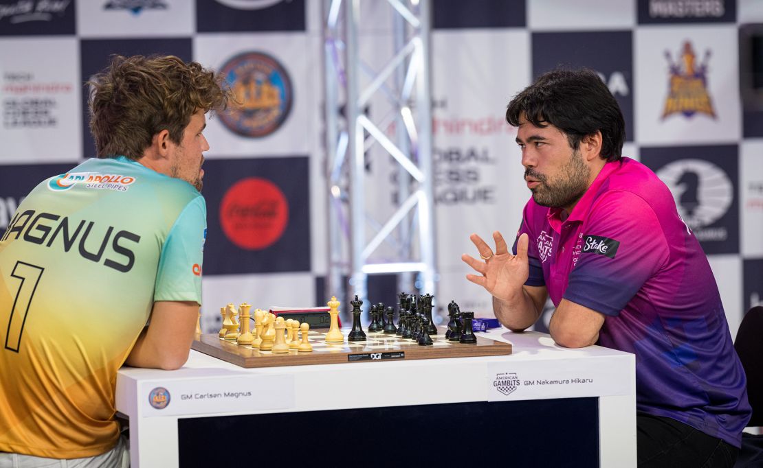 Nakamura and Carlsen played each other twice at the Global Chess League 2024, with both games ending in a draw.