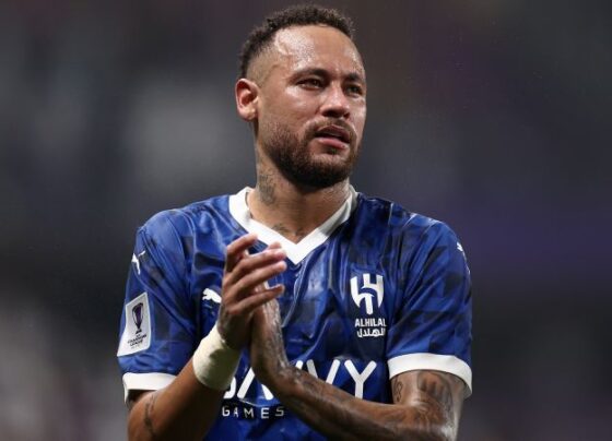 Neymar controls the ball during the AFC Champions League Elite match between Al Ain and Al-Hilal on October 21.