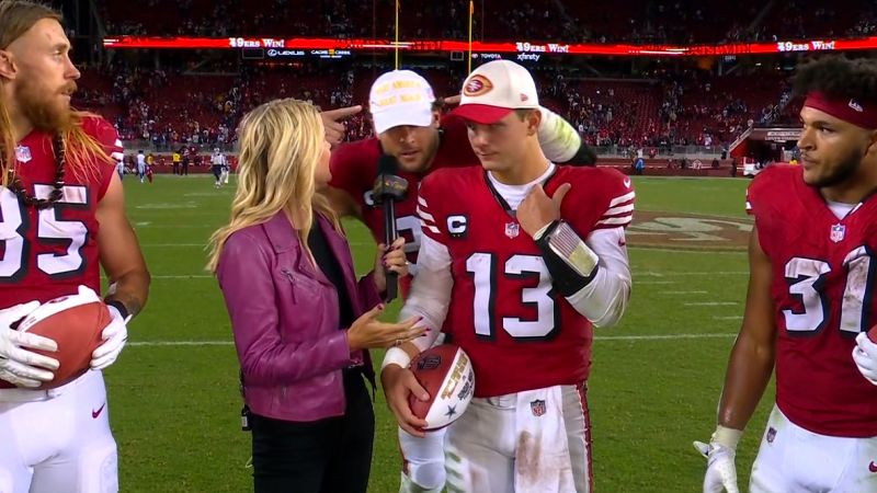 San Francisco 49ers lineman Nick Bosa crashes teammates’ interview to show support for Donald Trump with MAGA hat | CNN