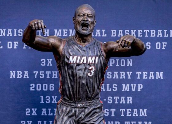 Fans criticized the likeness of the statue although Wade himself didn't seem too bothered and was relishing the moment.