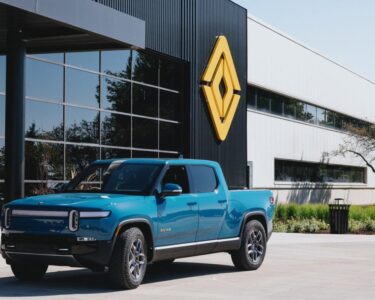 Rivian's R1 pickup at its plant in Normal, Illinois.