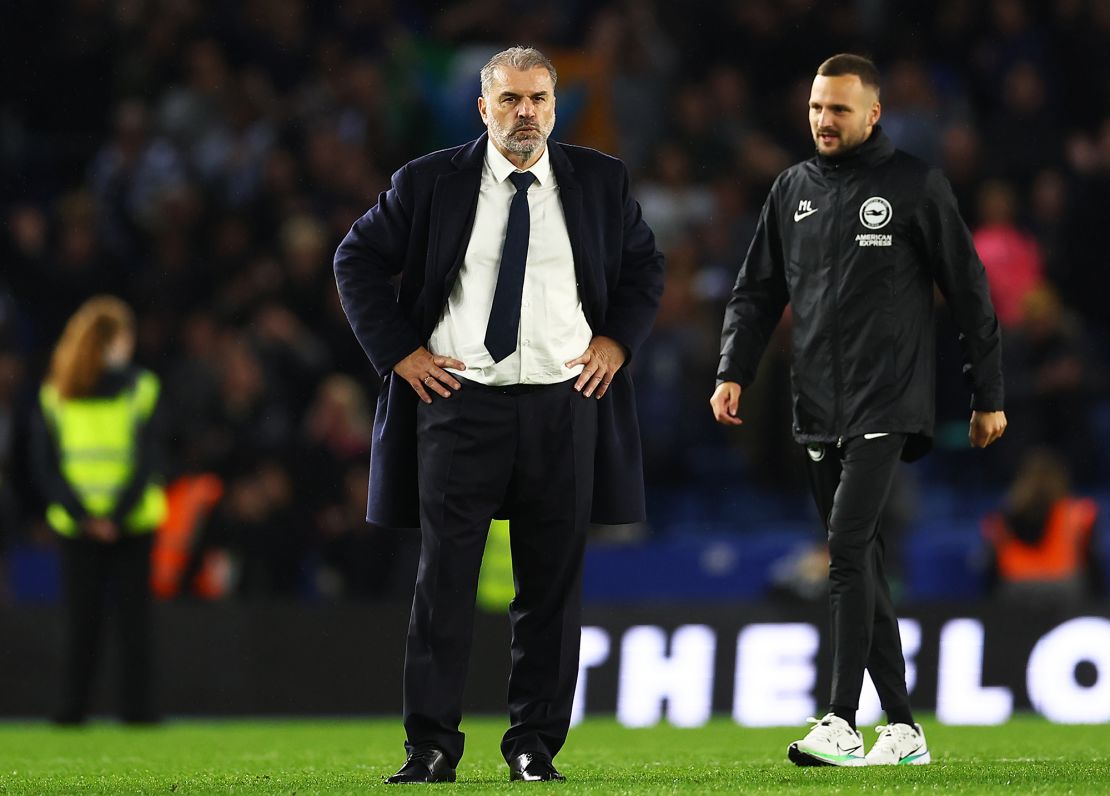 Postecoglou looks on after the defeat.