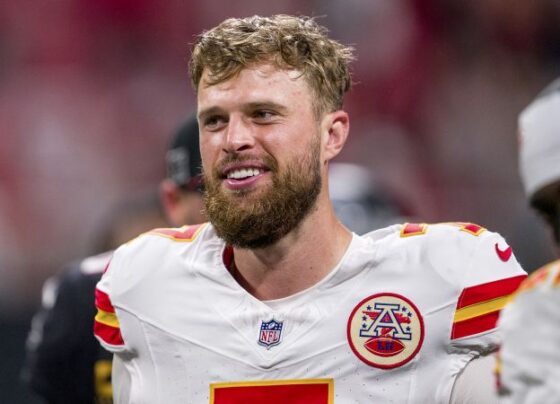 Hunt speaks to media at a Chiefs training camp earlier this year.