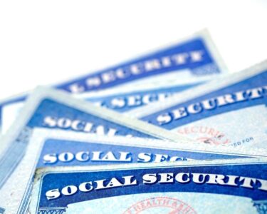 A stack of Social Security cards.