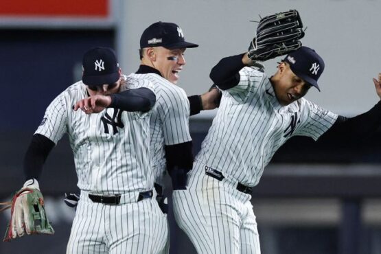 Yankees pitcher Carlos Rodón throws against the Guardians in Game 1 of the ALCS.