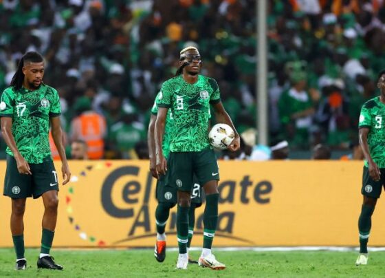 ABIDJAN, IVORY COAST - FEBRUARY 11: William Paul Ekong of Nigeria looks on during the TotalEnergies CAF Africa Cup of Nations final match between Nigeria and Ivory Coast at Stade Olympique Alassane Ouattara on February 11, 2024 in Abidjan, Ivory Coast. (Photo by Ulrik Pedersen/DeFodi Images via Getty Images)