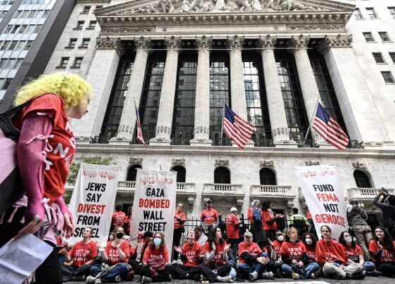 Pro-Palestine protestors cause disturbance outside New York Stock Exchange