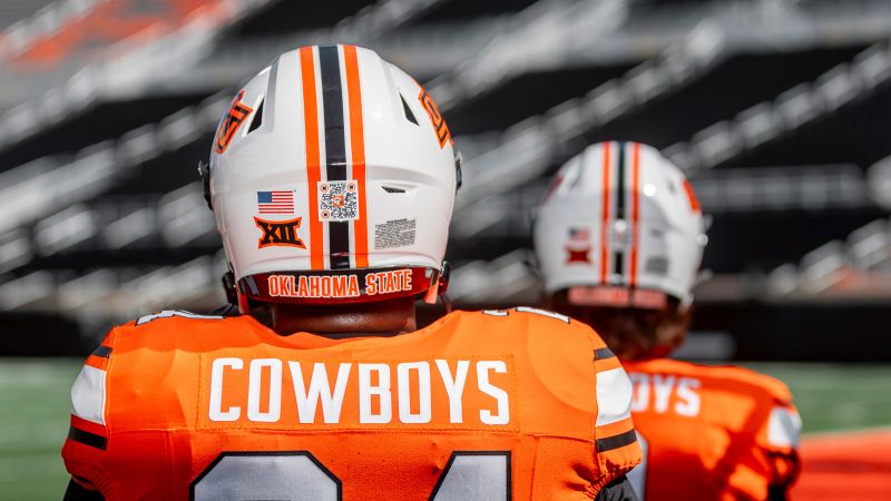 NCAA bans Oklahoma State football from using QR codes on helmets