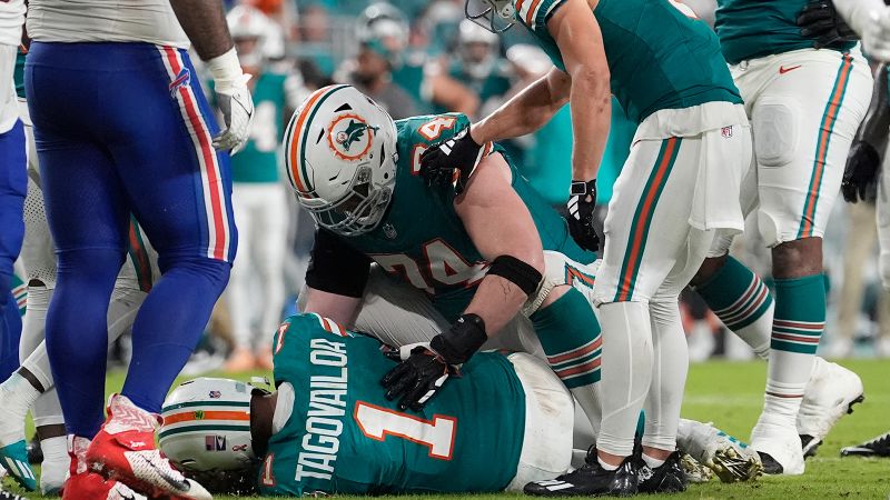 Dolphins quarterback Tua Tagovailoa suffers concussion after collision with Damar Hamlin in loss to Bills