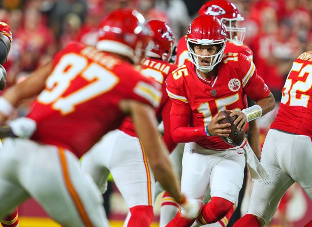 Kansas City Chiefs quarterback Patrick Mahomes scrambles during the game against the Baltimore Ravens in Kansas City, Missouri, on September 5.