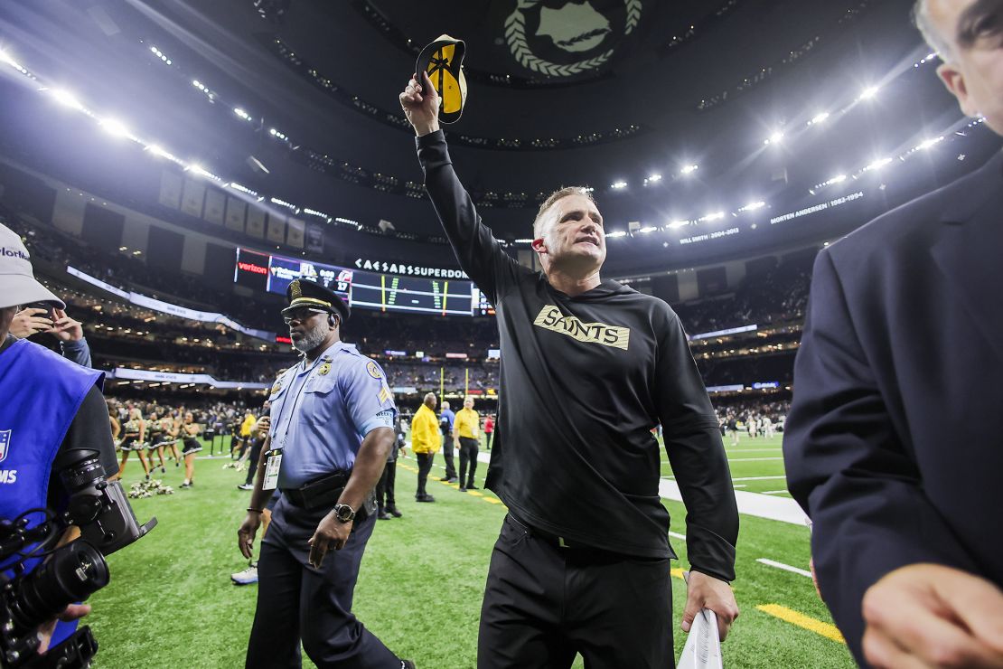 Rizzi won his first game as interim head coach of the Saints with victory over the Falcons.