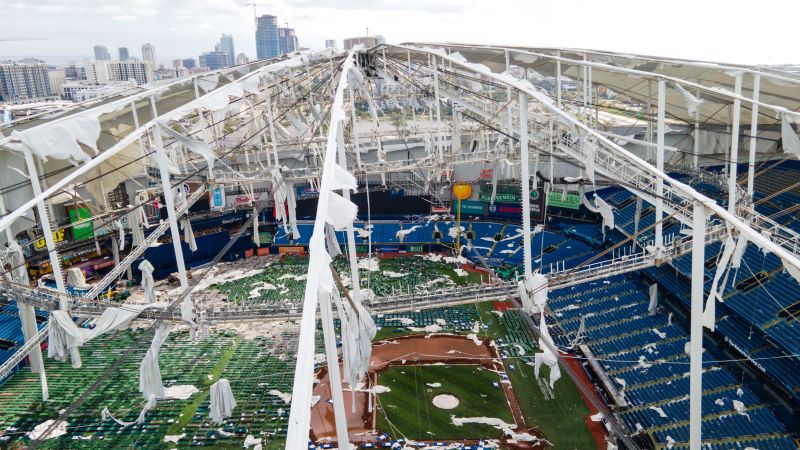 Hurricane-damaged Tropicana Field can be fixed for about $55M in time for 2026 season, per report | CNN