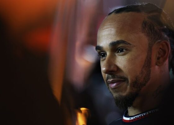 Hamilton toasts his seventh drivers' championship triumph after winning in Istanbul in 2020.