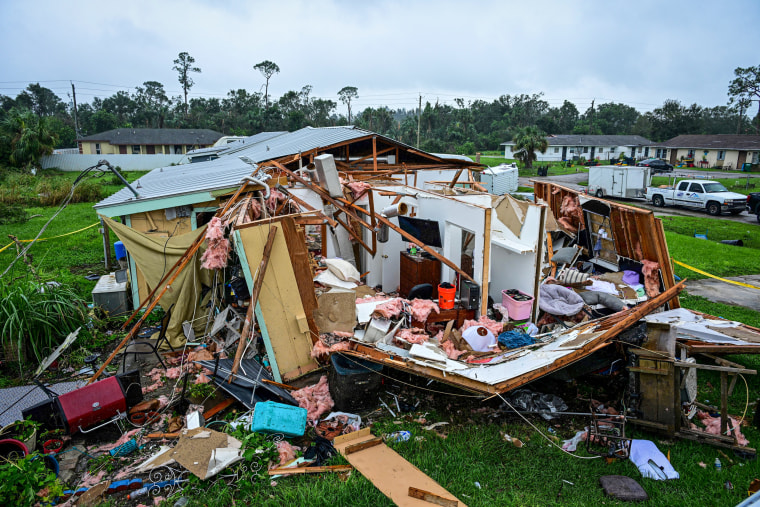 A completely destroyed house.