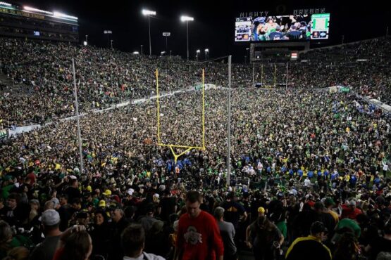 COLUMBUS, OHIO - SEPTEMBER 9: The Ohio State Buckeyes run out onto the field before the start of the game against the Youngstown State Penguins at Ohio Stadium on September 9, 2023 in Columbus, Ohio. (Photo by Lauren Leigh Bacho/Getty Images)