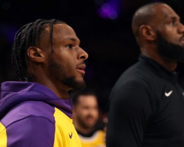 Los Angeles Lakers guard Bronny James scored the first points of his NBA career against the Cleveland Cavaliers on October 30.