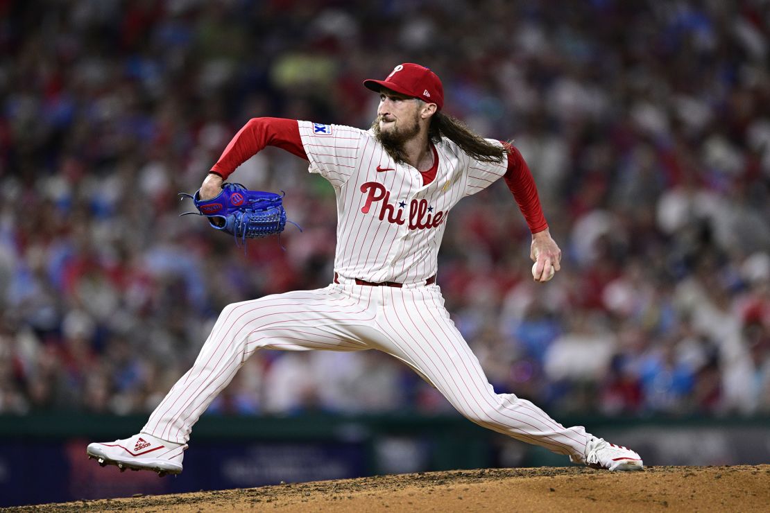 Philadelphia Phillies reliever Matt Strahm in action during a game against the Atlanta Braves on September 1.