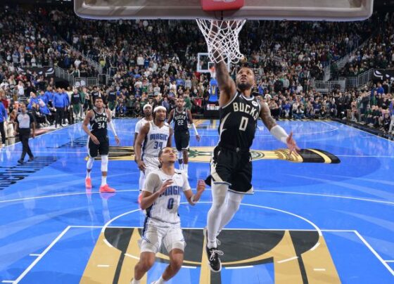 Oklahoma City Thunder guard Shai Gilgeous-Alexander shoots a three against the Dallas Mavericks.