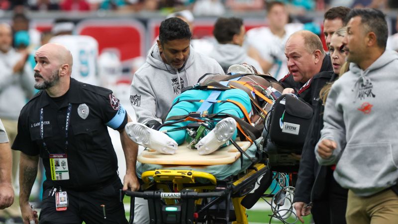 Miami Dolphins wide receiver Grant DuBose taken to hospital after hard hit to head | CNN