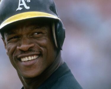 Oakland Athletics Rickey Henderson in action during a game against the Toronto Blue Jays in Toronto in 1995.