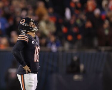 Fans packed Soldier Field to watch the Chicago Bears take on the Seattle Seahawks despite the rainy weather and chilly temperatures.